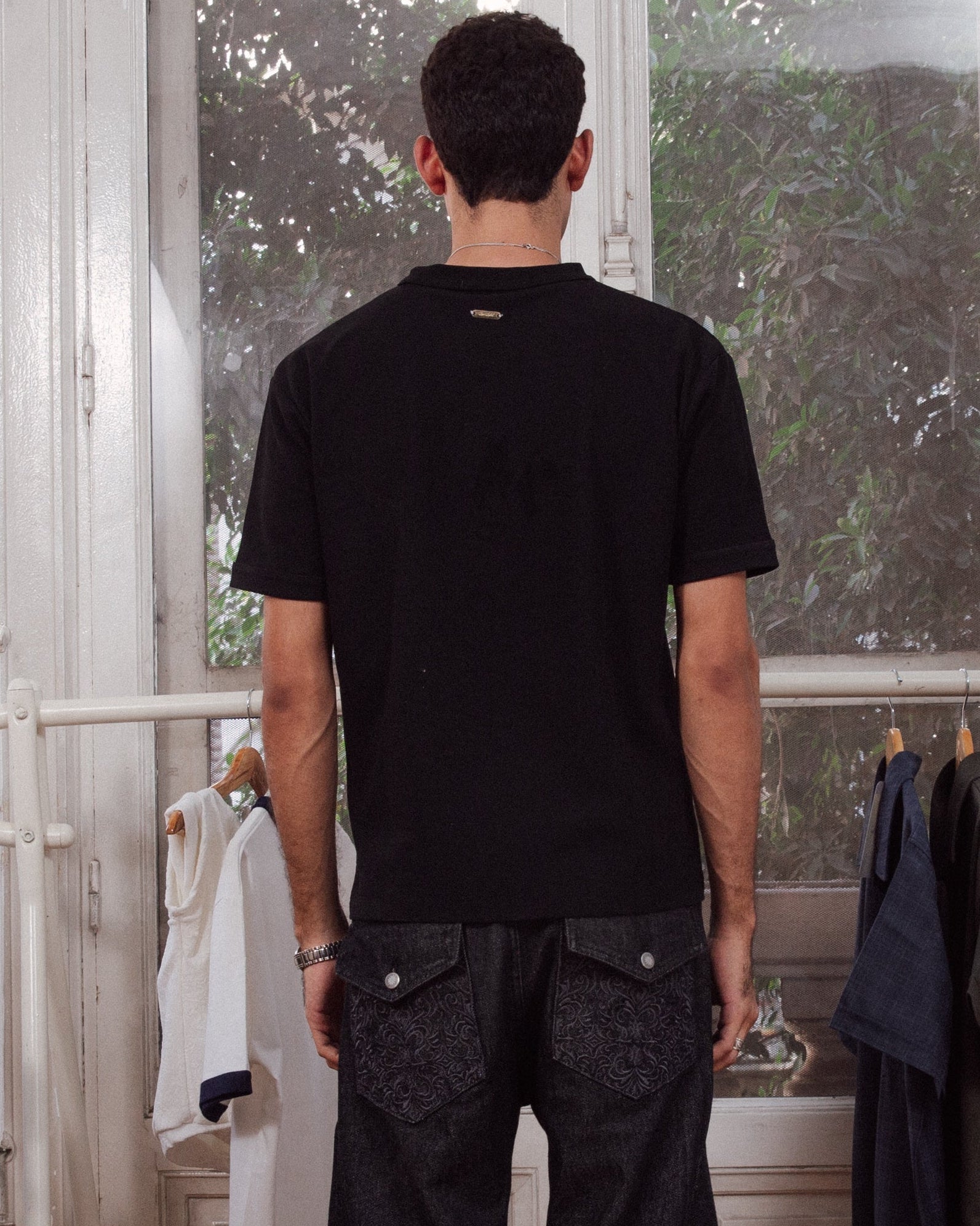 Waffle-Knit Motif T-Shirt