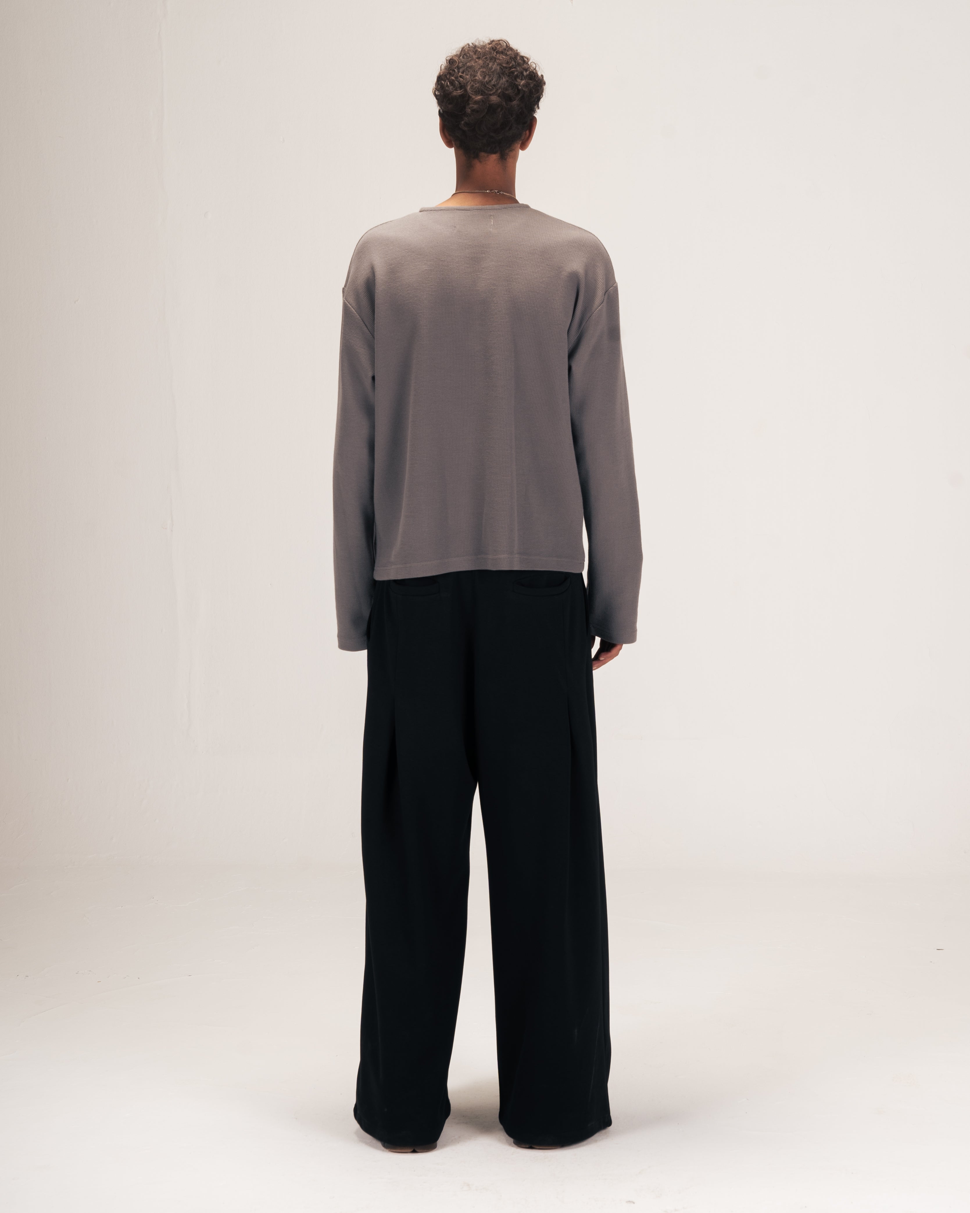 Embroidered Waffle Henley