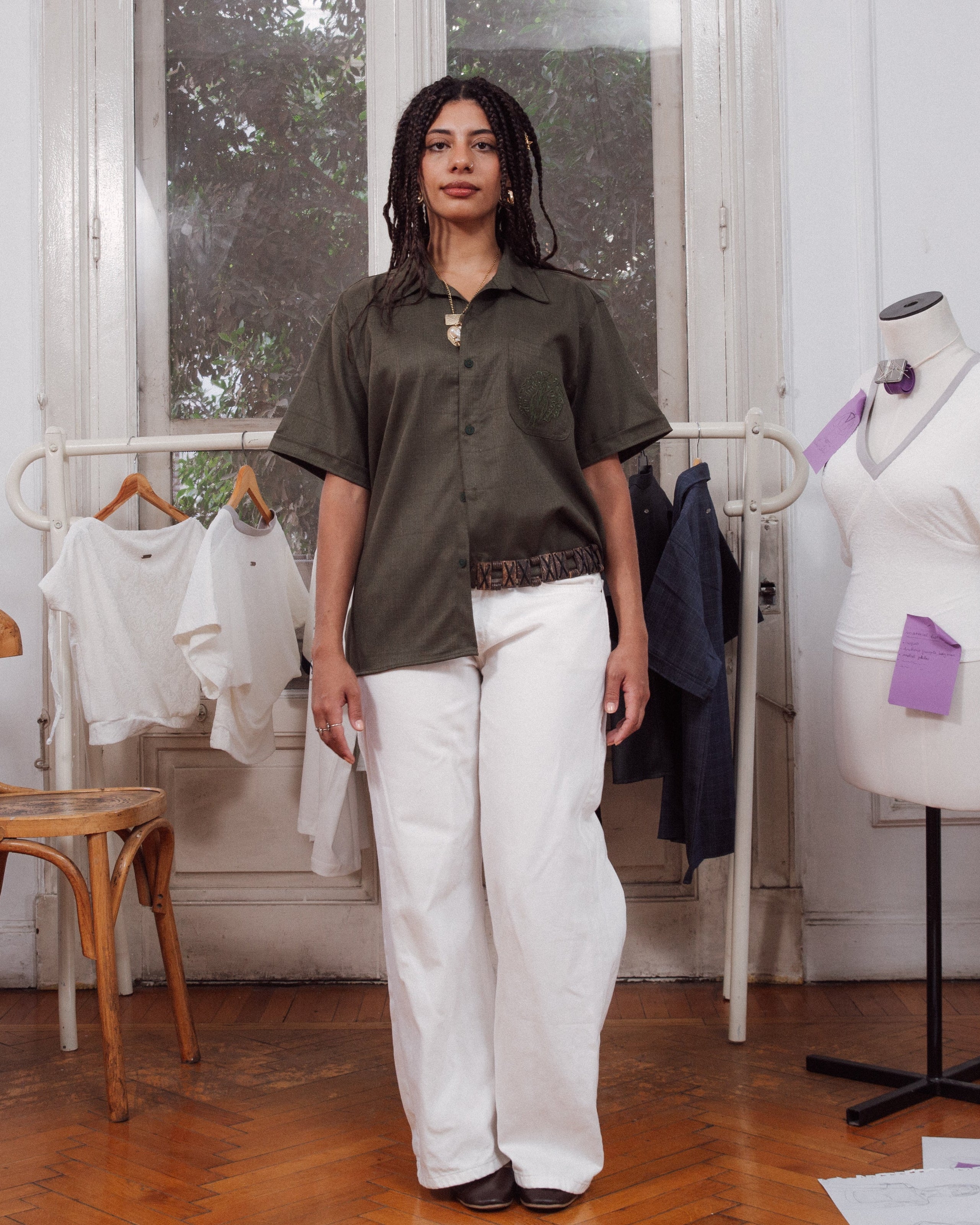 Peacock Button Up
