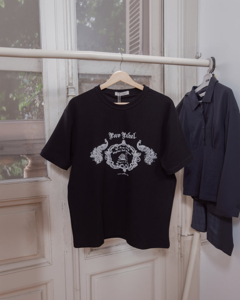 Waffle-Knit Motif T-Shirt