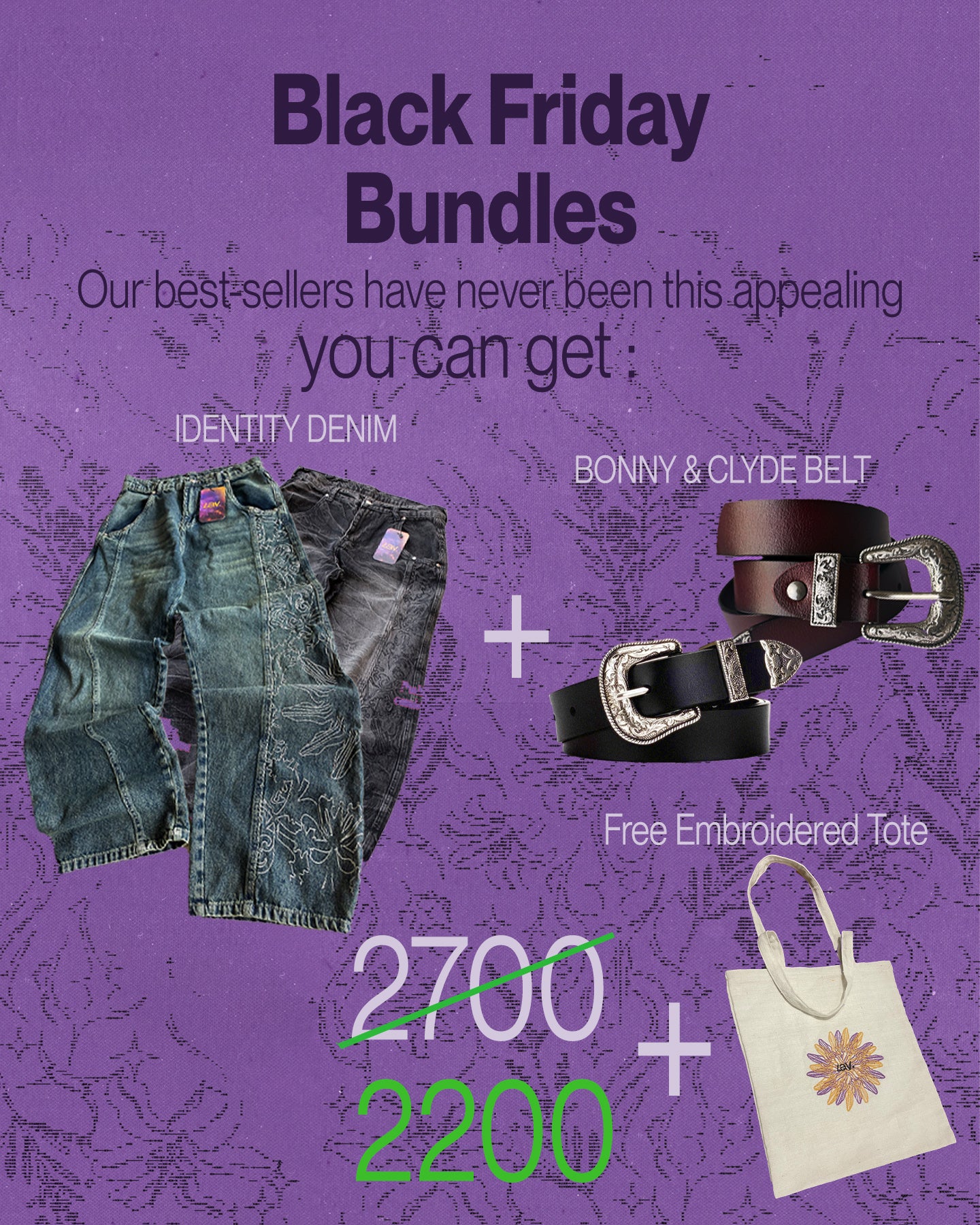 Blue Identity Denim + Belt Bundle